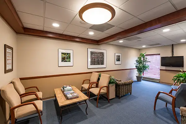 The waiting area at The Strongsville Center for Cosmetic & Implant Dentistry